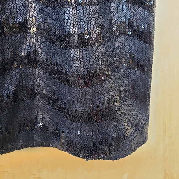 BCBGMaxAzria Black NERA Sequin Open Back Dress -10 - Picture 8 of 16